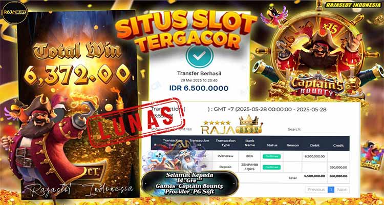 kemenangan 6 juta dari captain bounty di rajaslot