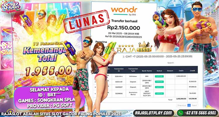 kemenangan songkran splash rajaslot 26 mei 2025