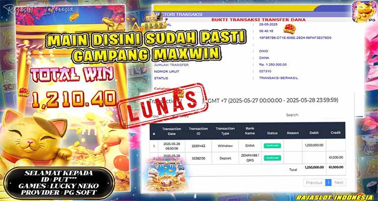 kemenangan dari lucky neko di rajaslot