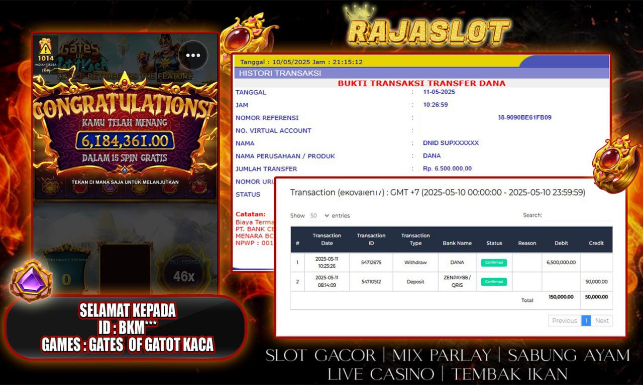 kemenangan slot rajaslot 11 mei 2025