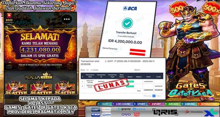 kemenangan member ast*** 4 juta dari gates of gatot kaca di rajaslot