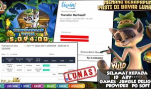 member ary menang 5 juta dari slot Jungle Delight di rajaslot