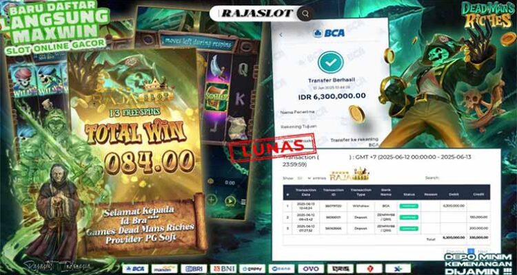 member bra*** menang 6 juta dari slot Dead Mans Riches di rajaslot