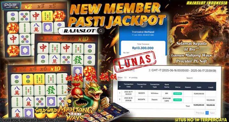 member bre menang 13 juta dari slot mahjong ways