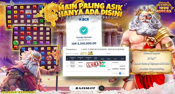 member tap menang 2 juta dari slot gates of olympus 1000 dice di rajaslot